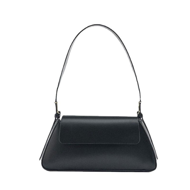 Autumn New All-match Shoulder bag in caramel color with a soft PU material and clamshell design.