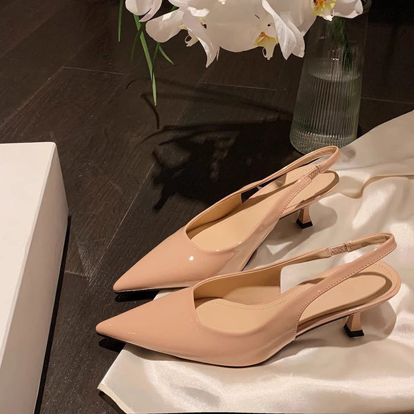 Elegant Small Pointed-toe Low-cut High Heel Pumps Women's Spring