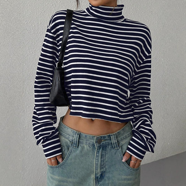 Slim-fit Turtleneck Long-sleeved European And American Top