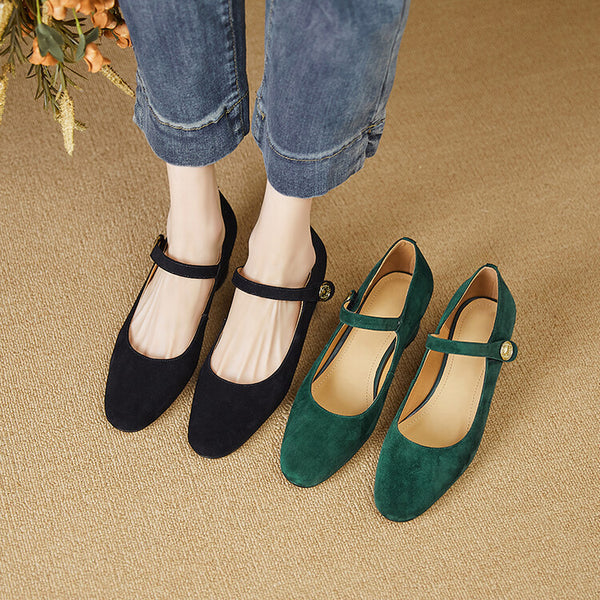 Mary Jane Shoes Season Chunky Heel Pumps Women's Shallow Mouth